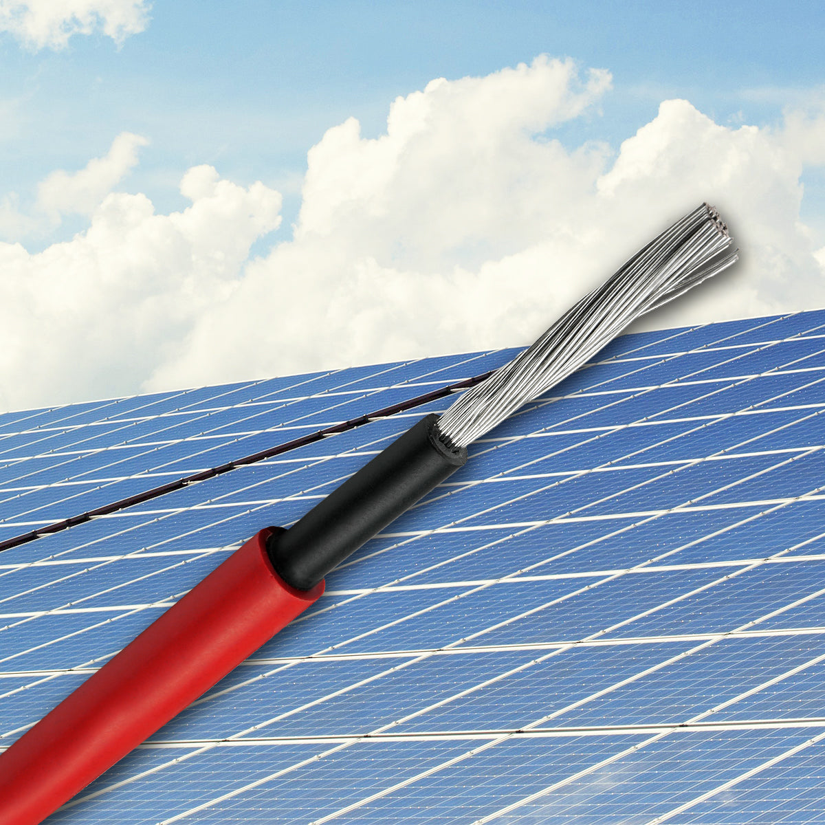 10m Solarkabel 6mm² H1Z2Z2-K Rot - UV-beständig, flexibel, Photovoltaik Kabel, PV Kabel, Solar Anschlusskabel für Solarpanel, Wechselrichter & Laderegler - langlebig