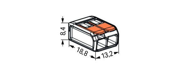 WAGO Verbindungsklemmen 221-412 | 2 Leiter, bis 4 mm², 100 Stück, COMPACT Kabelverbinder mit Hebel für alle Leiterarten weltweit, bestätigte Anwendungssicherheit